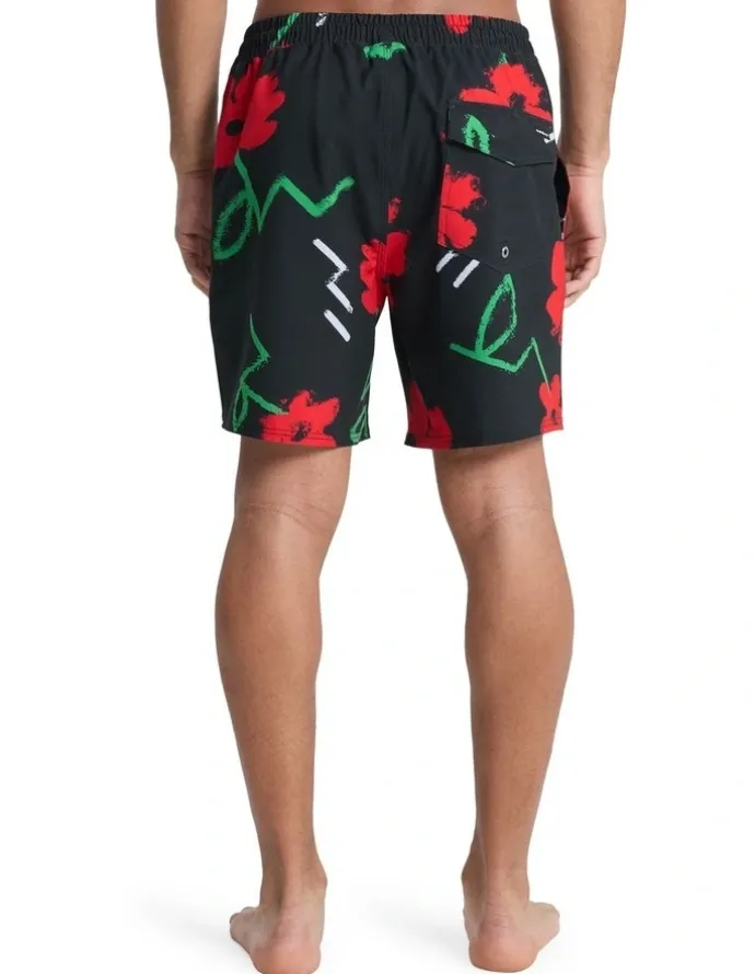 Quiksilver Stretch Printed Volley 17 Swim Shorts Black Street Floral