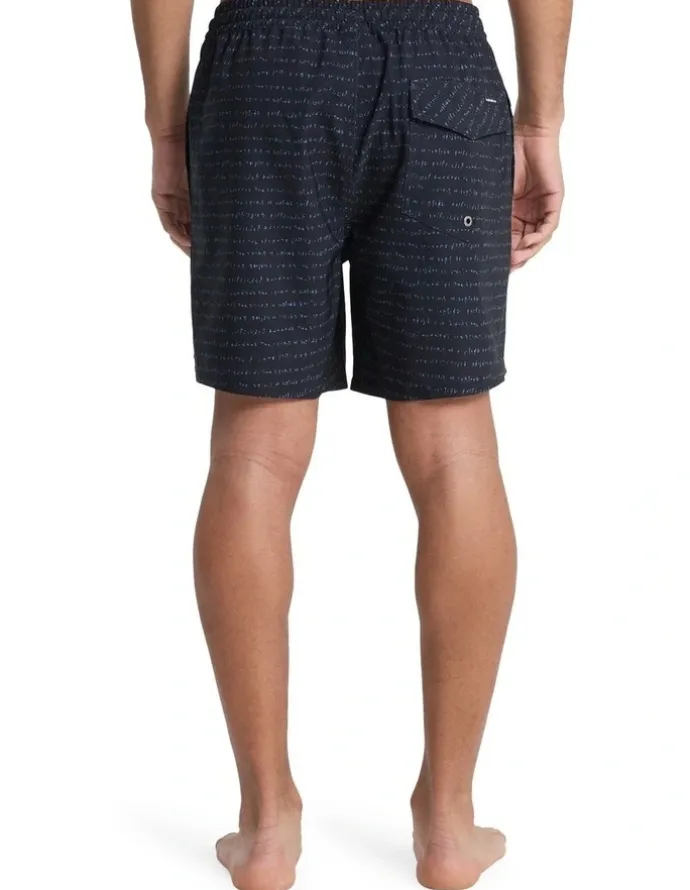 Quiksilver Stretch Printed Volley 17 Swim Shorts Black Quik Thoughts