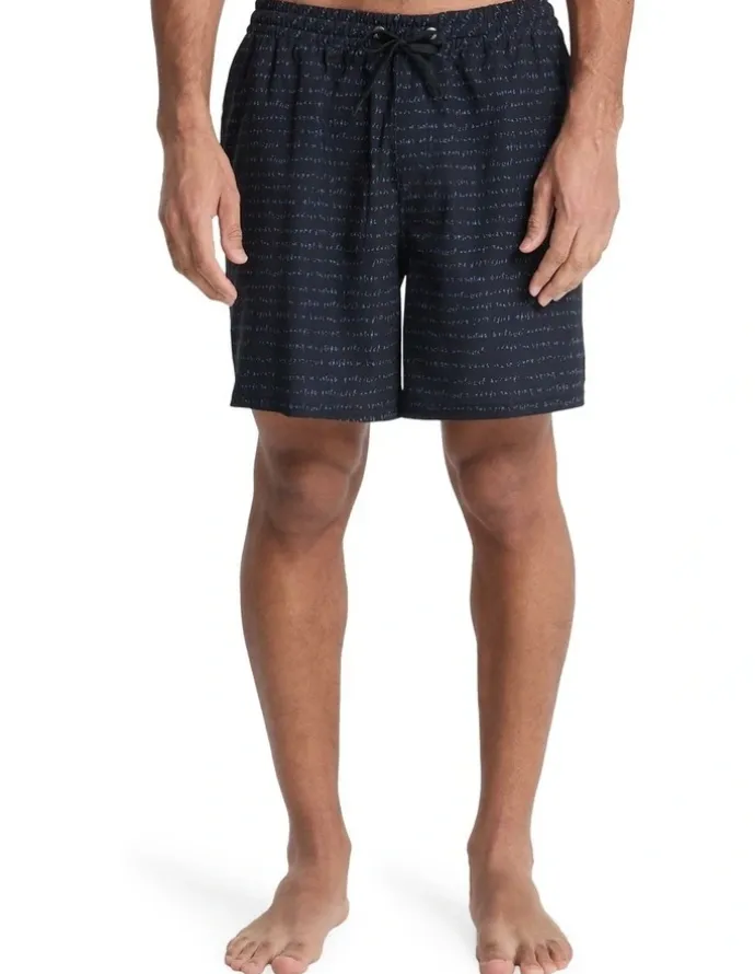 Quiksilver Stretch Printed Volley 17 Swim Shorts Black Quik Thoughts