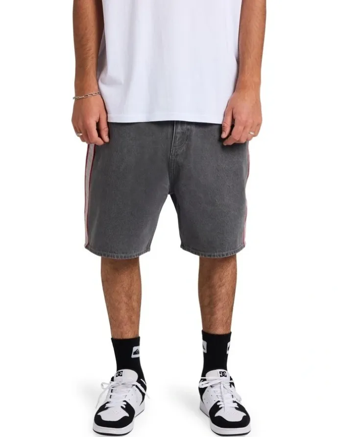 Quiksilver System Denim Shorts In Dark Smoke