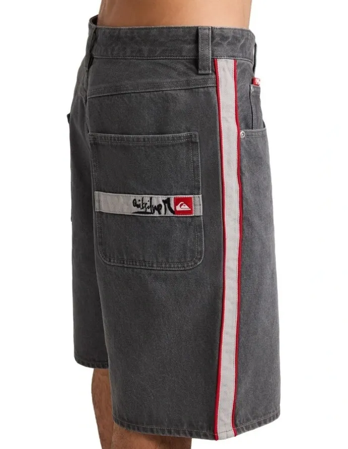 Quiksilver System Denim Shorts In Dark Smoke