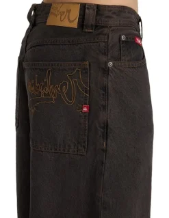 Quiksilver YG Baggy Denim Pants Black Black Tint Brown