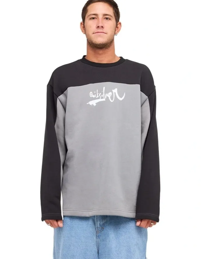 Quiksilver YG Factor Crew Neck Jumper In Quarry