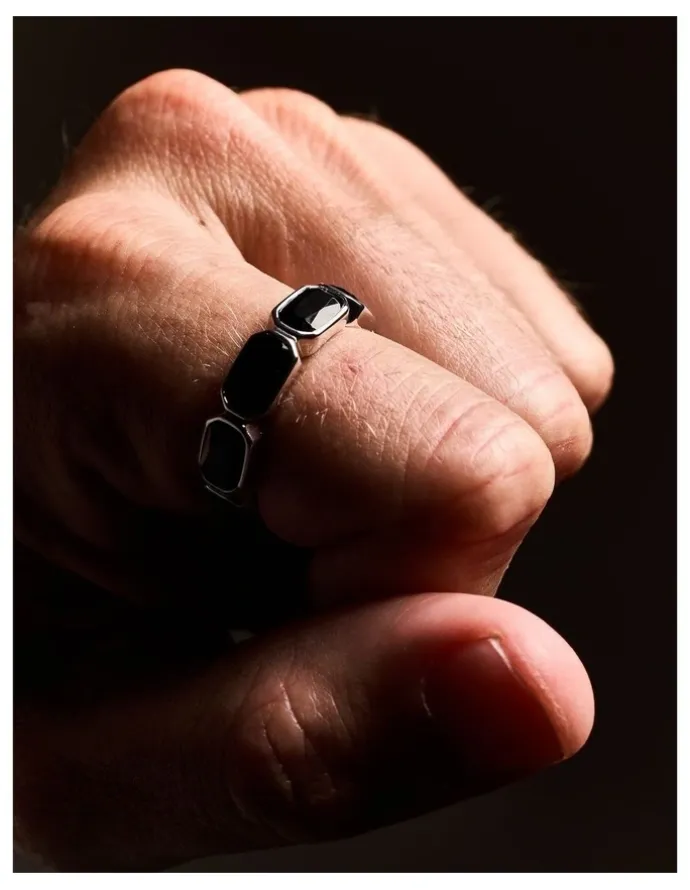 Rawninety Haven Onyx Ring | Silver