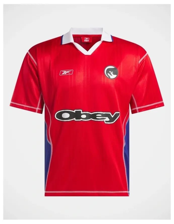 Reebok Obey Jersey Tops In Vector Red