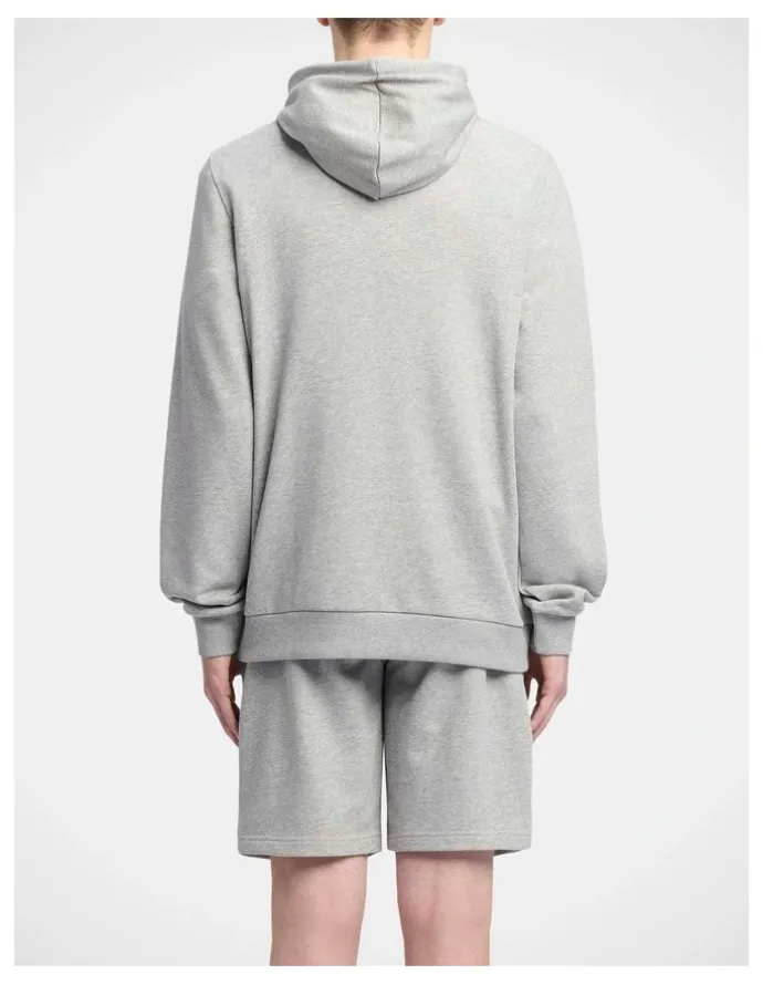 Reebok Ri Left Chest Logo Hood In Mgrey Heather/Vector Red