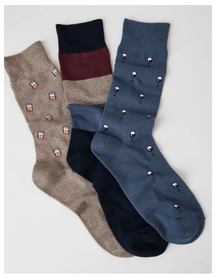 Regatta 3 Pack Drinks Soft Top Socks