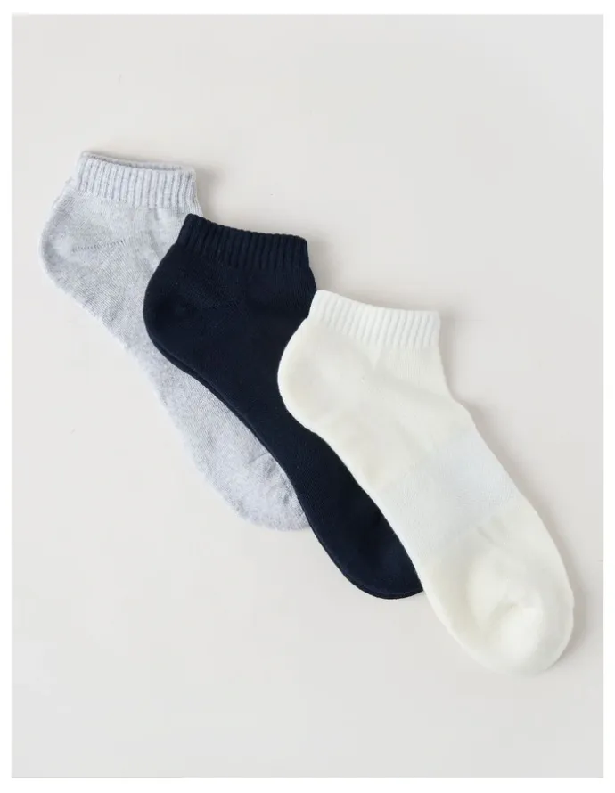 Regatta 3 Pack Low Cut Sport Socks in Ivory, Navy, and Grey