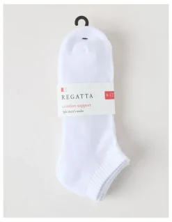 Regatta 3 Pack Low Cut Sport Socks in White