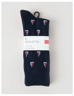 Regatta 3 Pack Nautical Soft Top Socks