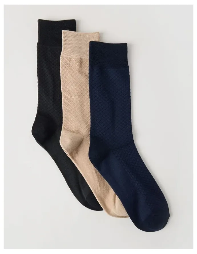 Regatta 3 Pack Texture Soft Top Socks