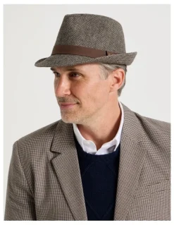 Regatta Melton Trilby Hat Plaid Hat Brown