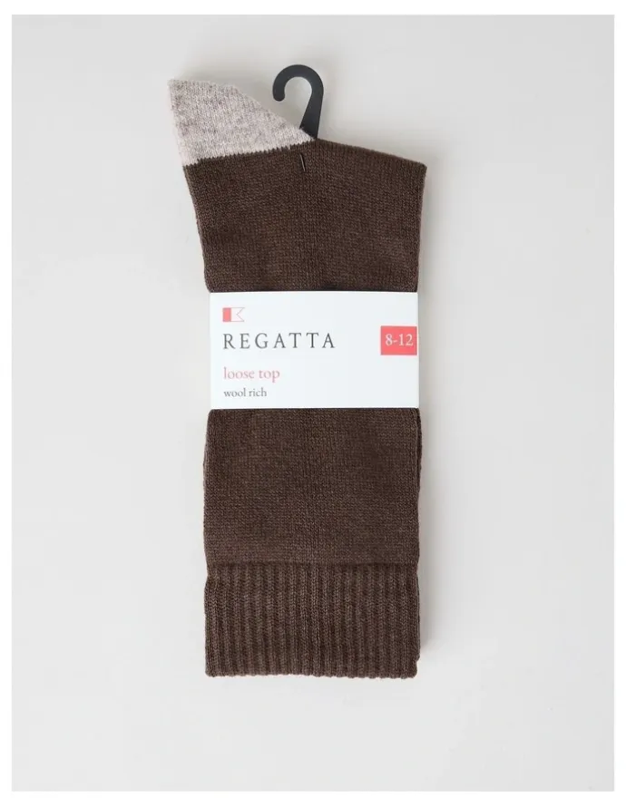 Regatta Merino Wool Boot Socks in Expresso and Taupe Marle