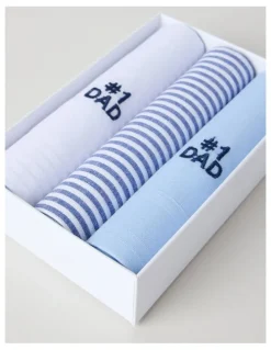 Regatta 3pk Hankies #1 Dad in Multi