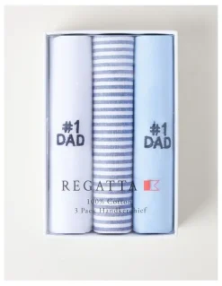Regatta 3pk Hankies #1 Dad in Multi