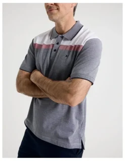 Regatta Birdseye Chest Stripe Polo in Navy