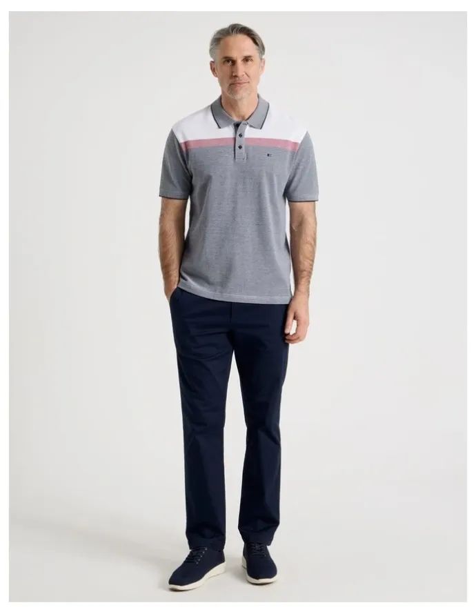Regatta Birdseye Chest Stripe Polo in Navy
