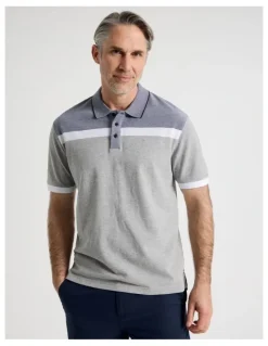 Regatta Birdseye Chest Stripe Polo in Grey