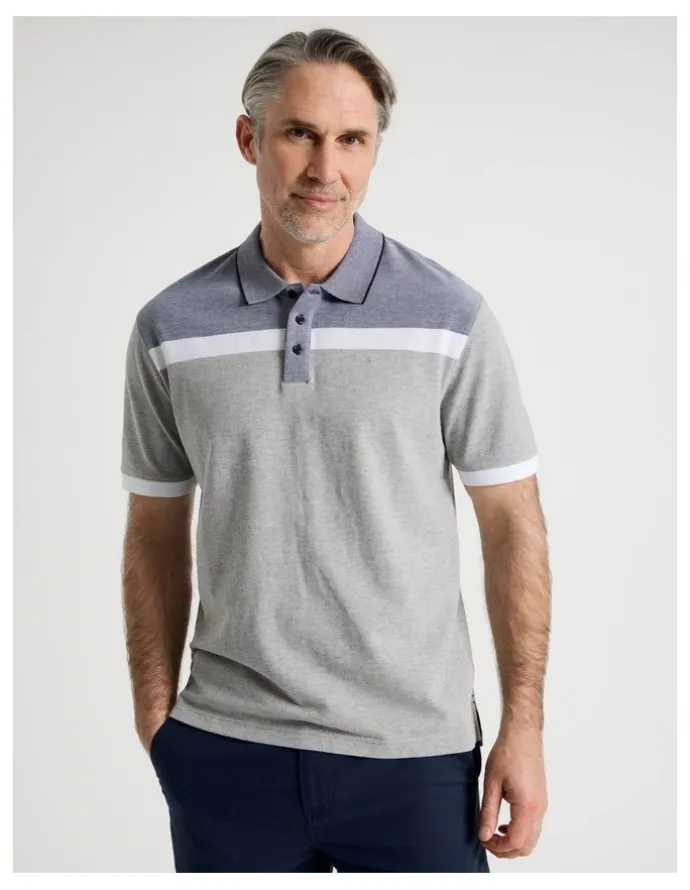 Regatta Birdseye Chest Stripe Polo in Grey