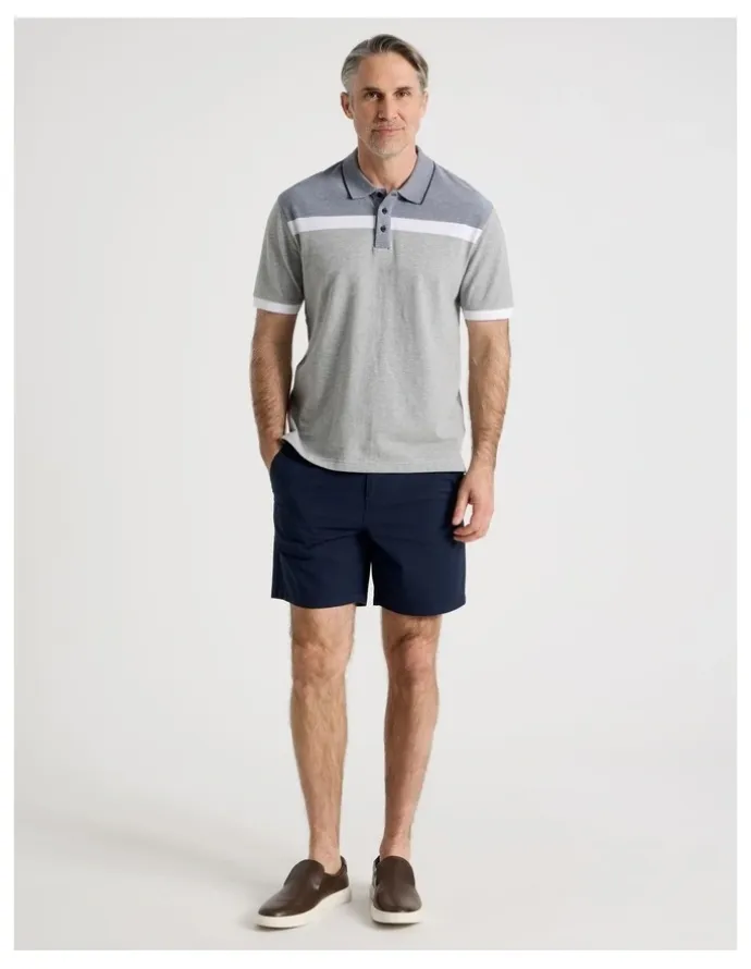 Regatta Birdseye Chest Stripe Polo in Grey