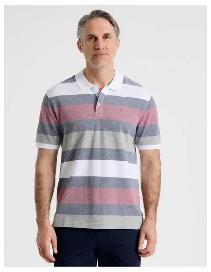 Regatta Birdseye Multi Stripe Polo in Red