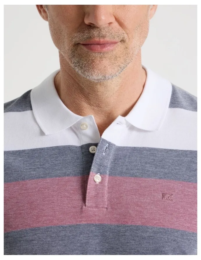 Regatta Birdseye Multi Stripe Polo in Red