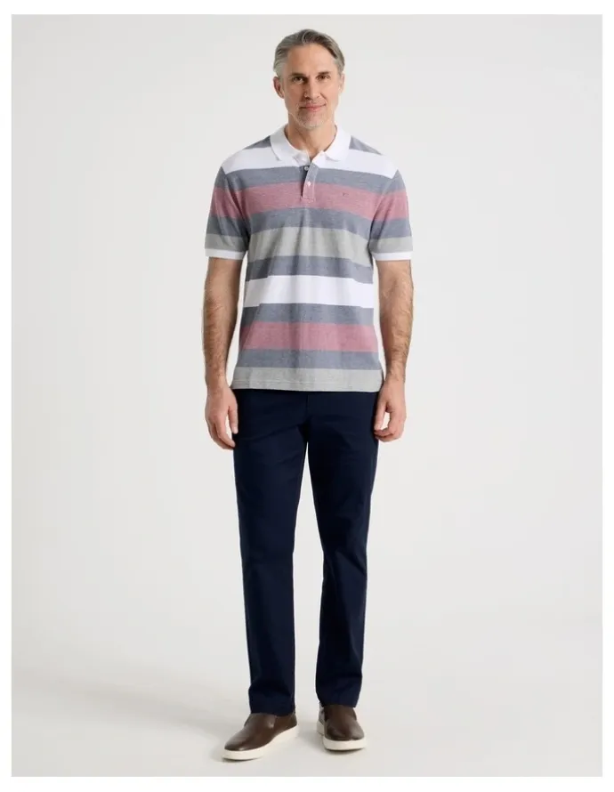 Regatta Birdseye Multi Stripe Polo in Red
