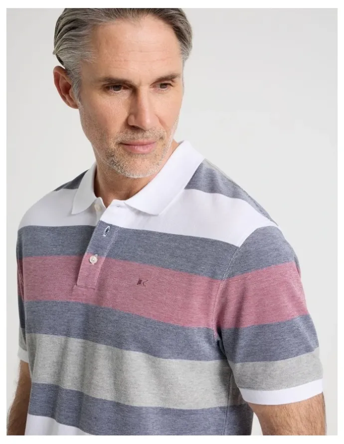 Regatta Birdseye Multi Stripe Polo in Red