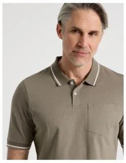 Regatta Contrast Tipping Jersey Polo in Taupe