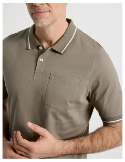 Regatta Contrast Tipping Jersey Polo in Taupe