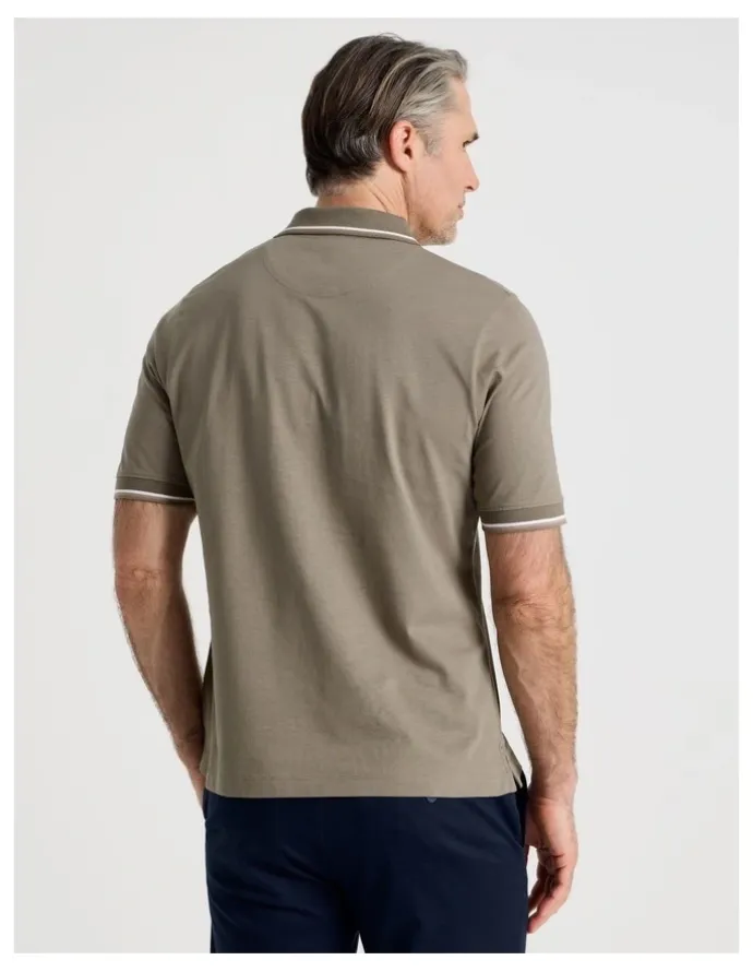 Regatta Contrast Tipping Jersey Polo in Taupe