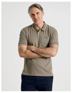 Regatta Contrast Tipping Jersey Polo in Taupe