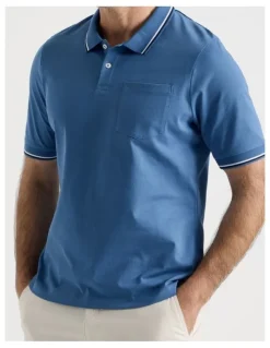 Regatta Contrast Tipping Jersey Polo in Blue