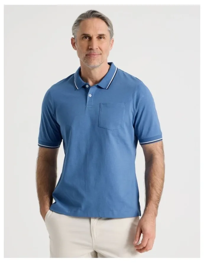 Regatta Contrast Tipping Jersey Polo in Blue