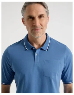 Regatta Contrast Tipping Jersey Polo in Blue