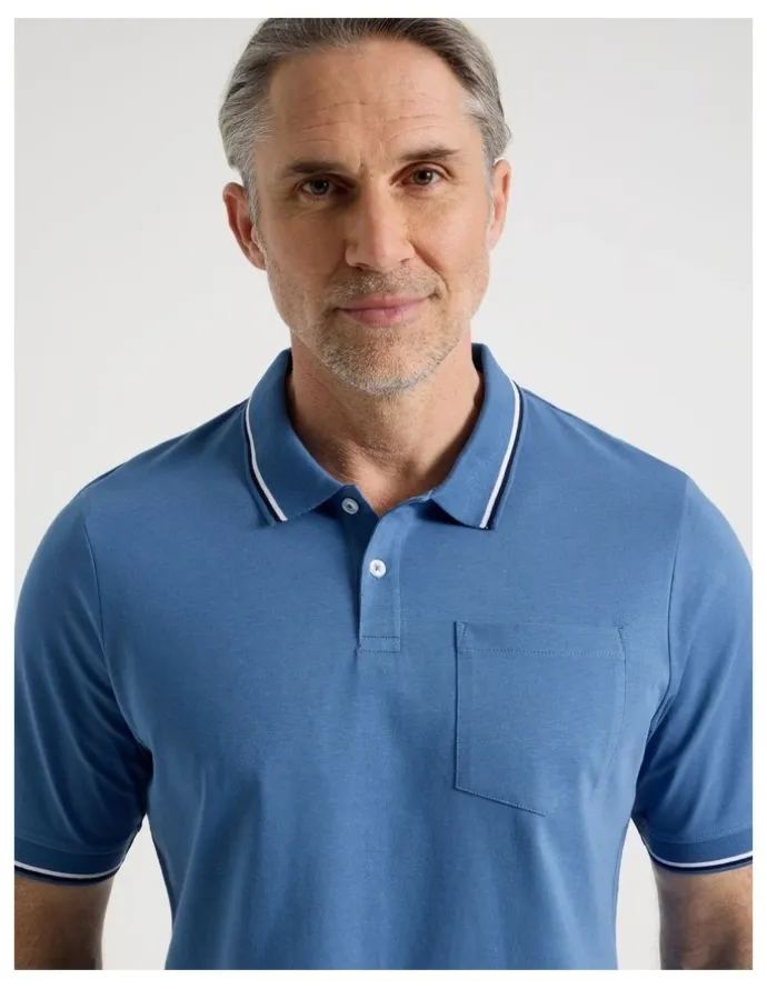 Regatta Contrast Tipping Jersey Polo in Blue