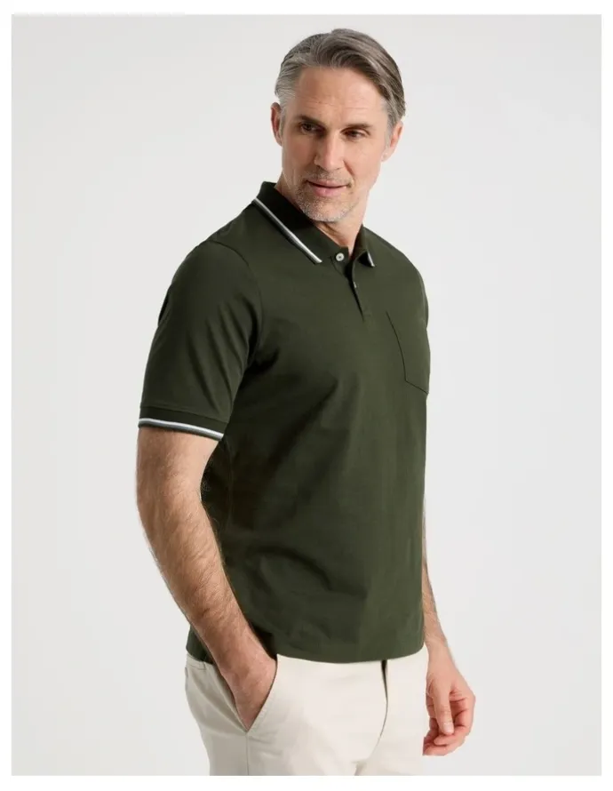 Regatta Contrast Tipping Jersey Polo in Khaki