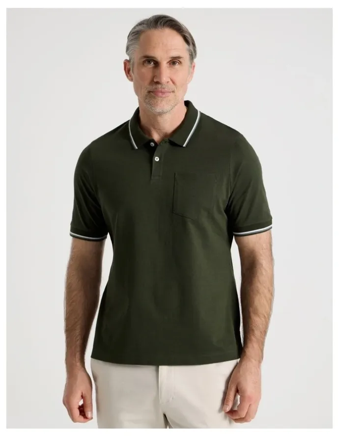 Regatta Contrast Tipping Jersey Polo in Khaki