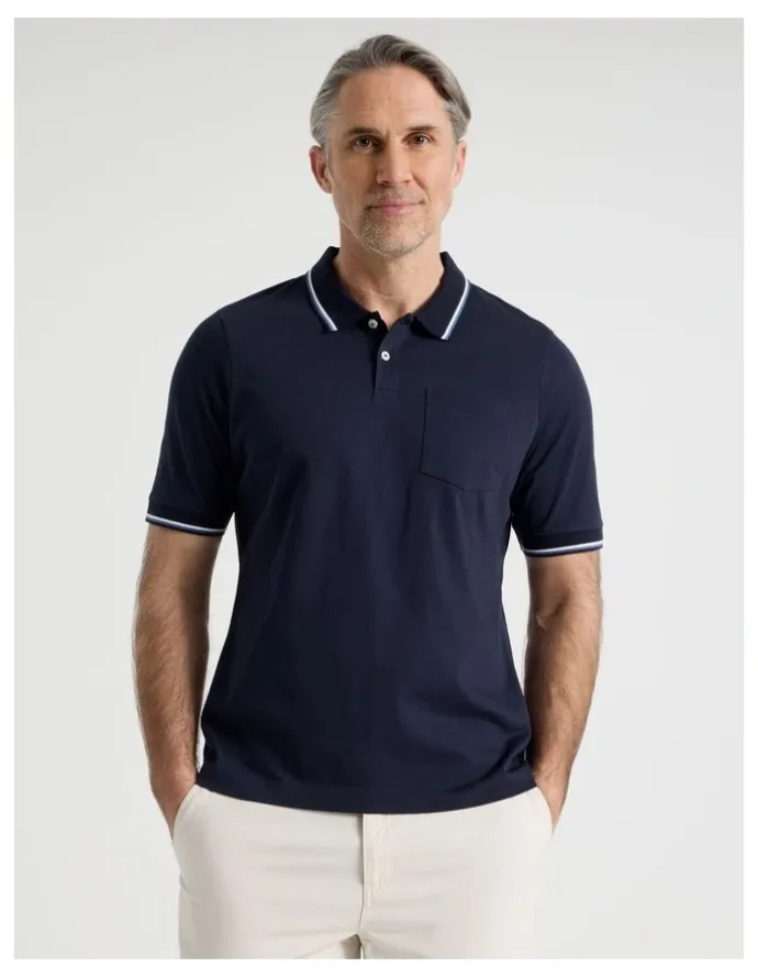 Regatta Contrast Tipping Jersey Polo in Navy