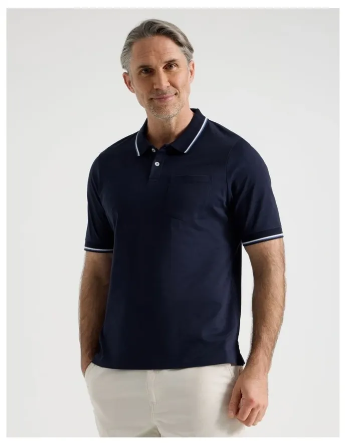 Regatta Contrast Tipping Jersey Polo in Navy