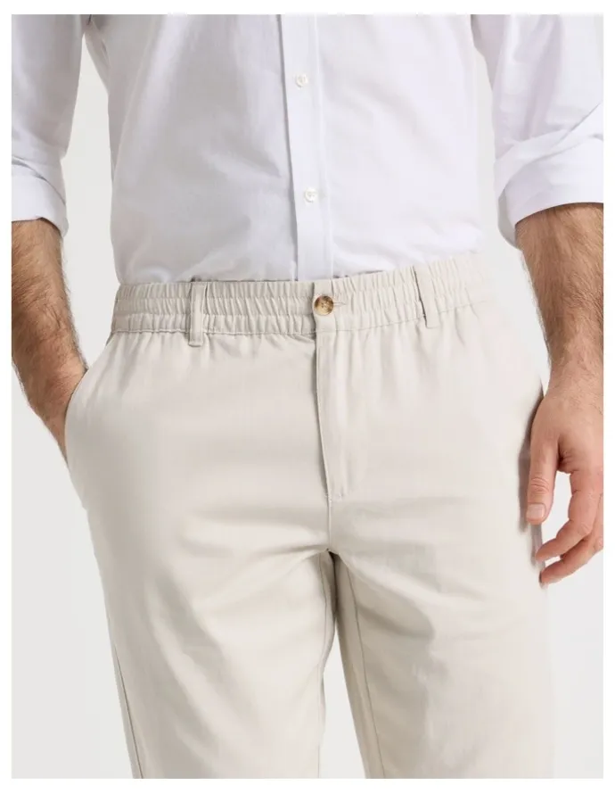Regatta Cotton Linen Pant in Bone