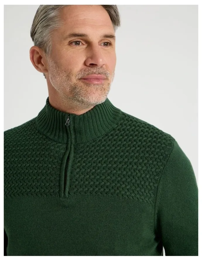 Regatta Half Zip Textured Knit in Sage