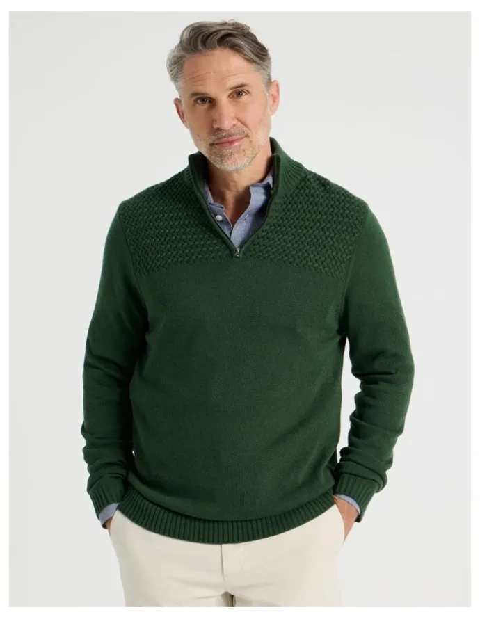 Regatta Half Zip Textured Knit in Sage