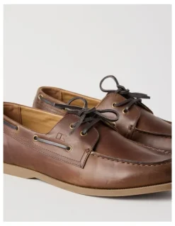 Regatta Harbor Leather Boat Shoe in Light Tan