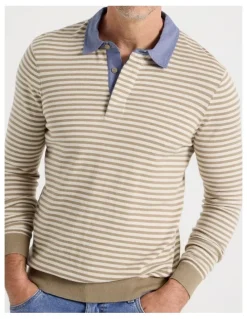 Regatta Knitted Rugby Polo in Taupe