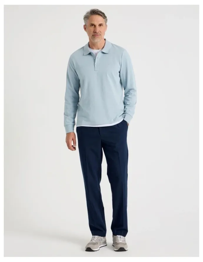Regatta Long Sleeve Pique Polo in Light Blue