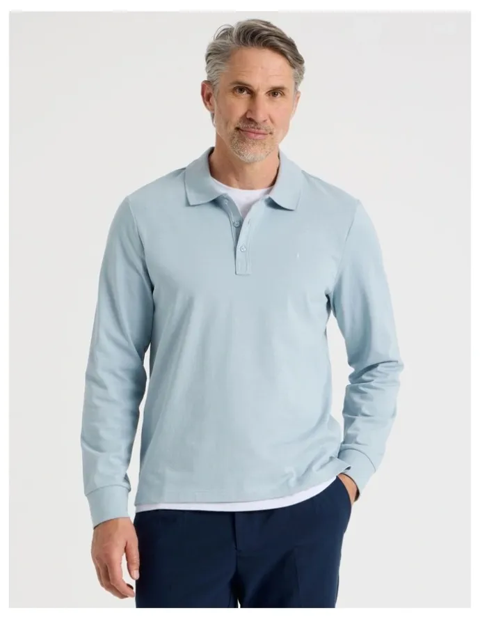 Regatta Long Sleeve Pique Polo in Light Blue