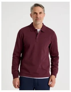 Regatta Long Sleeve Pique Polo in Burgundy