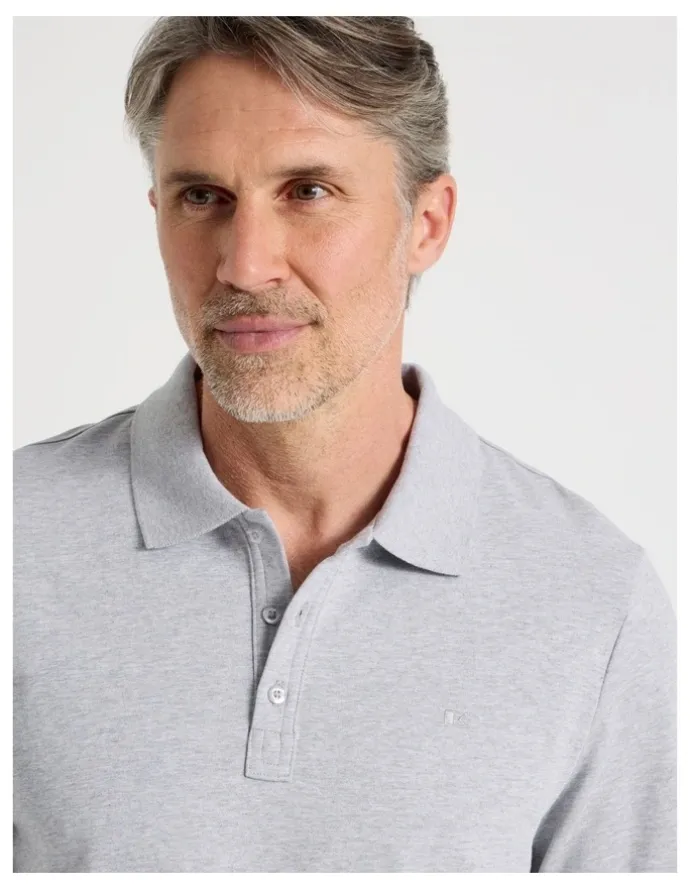 Regatta Long Sleeve Pique Polo in Grey