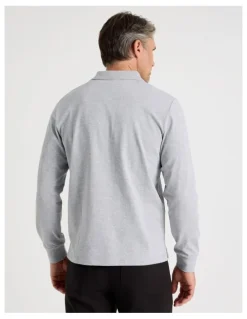 Regatta Long Sleeve Pique Polo in Grey